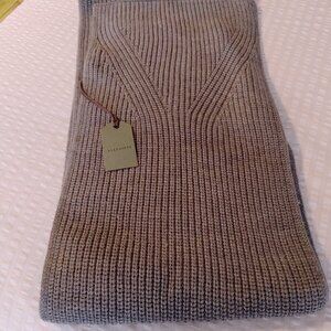 NWT ALL SAINTS WOOL BLEND TRAVELLING RIB KNIT GREY SCARF